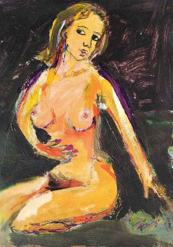 Vestita di poesia - Vista dell'opera d'arte senza cornice, certificazione inclusa.