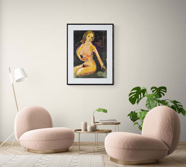 Vestita di poesia - Dipinto esposto in soggiorno moderno per mostrare l'effetto decorativo.