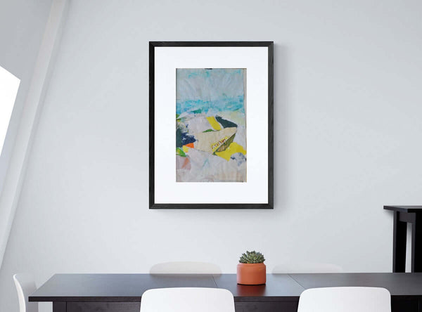 A colori - Vista del quadro in contesto abitativo per idee di arredamento.