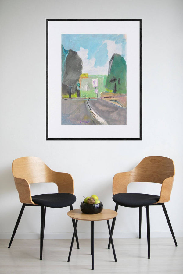 Al margine del giorno - Vista del quadro in contesto abitativo per idee di decorazione.