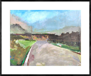 Al tramonto - Opera d'arte  acrilico e collage su tela di Tonino Gottarelli, 80x100 cm (31,4x39,3 in)