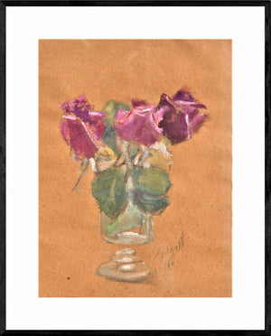 Attimi di poesia - Opera d'arte originale acrilico su carta gialla di Tonino Gottarelli, 28x21 cm (11,0x8,2 in)