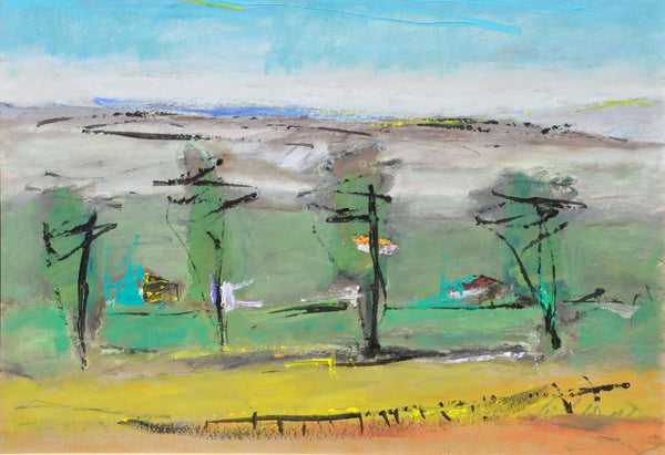 Case fra gli alberi - Vista dell'opera d'arte senza cornice