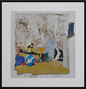 Cielo di piombo - Opera d'arte originale collage su cartoncino di Tonino Gottarelli, 23x20 cm (9,05x7,8 in)