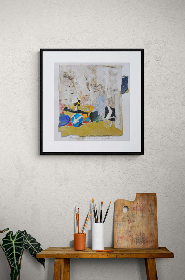 Cielo di piombo - Opera d'arte ambientata in casa per ispirare l'arredamento.