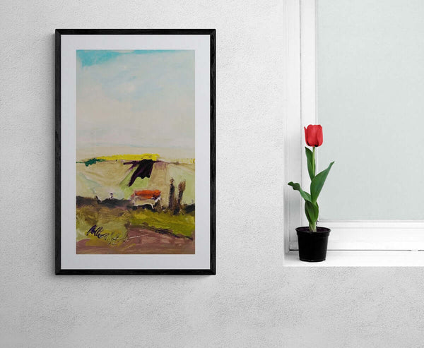 Cielo limpido - Vista del quadro in contesto abitativo per idee di arredamento.
