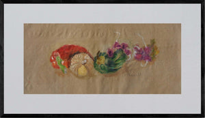 Da colore a colore - Opera d'arte originale acrilico su carta gialla di Tonino Gottarelli, 33x48cm (12,9x18,8 in)