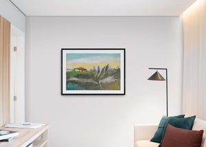 Delicato come paesaggio - Paesaggio che evoca un senso di tranquillità e semplicità attraverso l'uso del colore e della forma