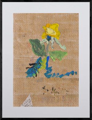 Detto in poesia - Opera d'arte originale acrilico e collage su carta velina incollata su tela di iuta di Tonino Gottarelli, 27x19 cm