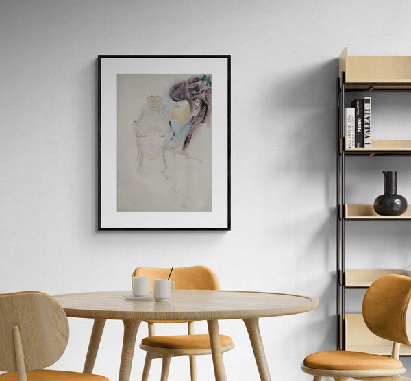 Di faccia e di profilo - Esempio dell'opera d'arte italiana contemporanea esposta nel salotto.