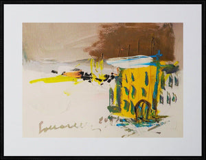 Dipingere l'inverno - Opera d'arte originale acrilico su cartone di Tonino Gottarelli, 24x33 cm (9,4x12,9 in). 