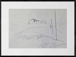 Diradarsi dei pali - Opera d'arte originale matite su carta di Tonino Gottarelli, 24x33 cm (9,4x12,9 in)