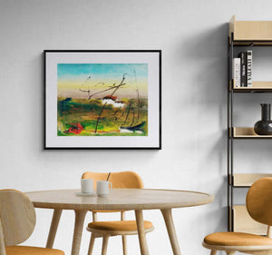 Finestra sull'orizzonte - - Vista del quadro in contesto abitativo per idee di decorazione