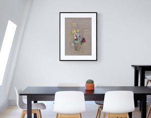 Fiori nel colore - Vista del quadro in contesto lavorativo per idee di arredamento.