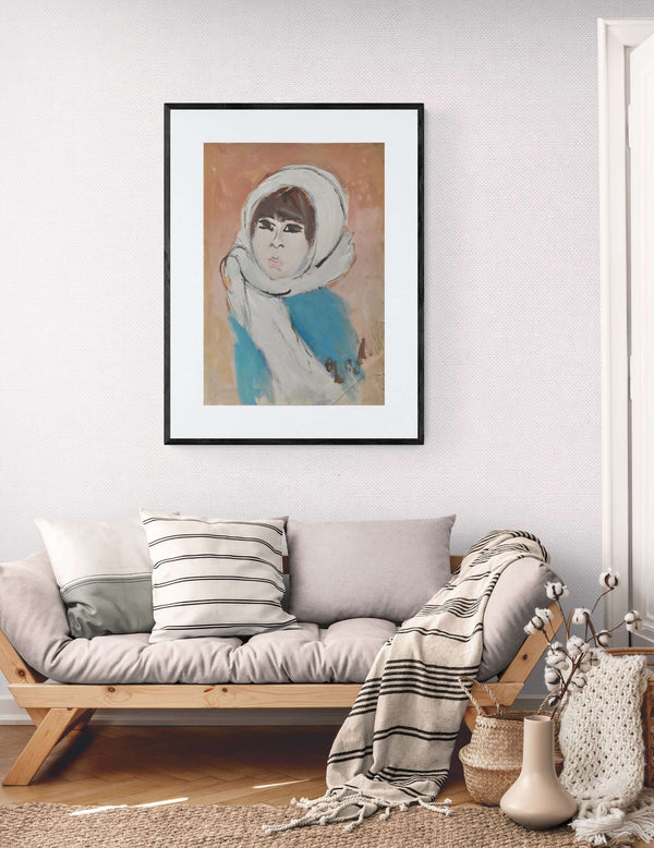 Foulard color neve - Esempio dell'opera d'arte italiana contemporanea esposta nel salotto