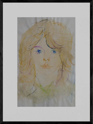 I capelli rossi - Opera d'arte originale tempera e matita su carta Tonino Gottarelli, 32x24 cm (12,5x9,4 in)