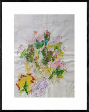 I petali delle rose - Opera d'arte originale acrilico, matita e collage su carta di Tonino Gottarelli, 33x24 cm (12,9x9,4 in)