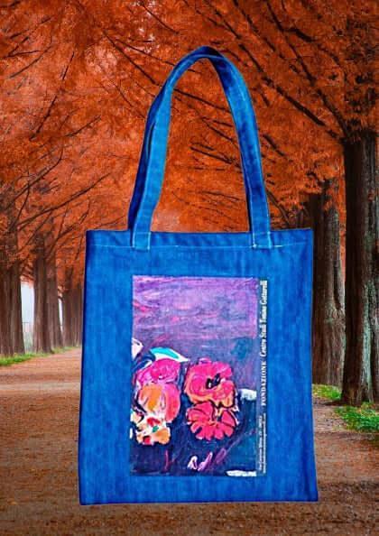 I pomodori - Borsa Shopping Denim con Stampa Gottarelli - Fondazione Gottarelli Italian Art