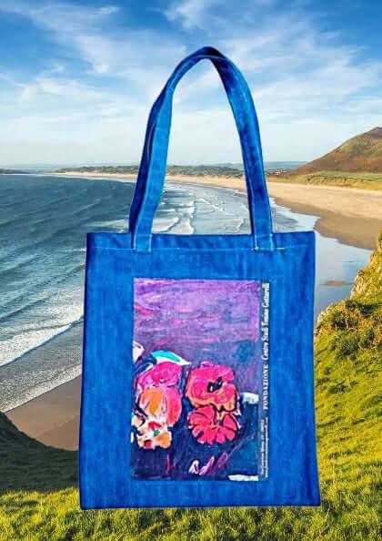 I pomodori - Borsa Shopping Denim con Stampa Gottarelli - Fondazione Gottarelli Italian Art