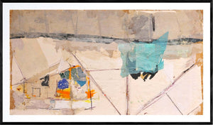 Il cielo della neve - Opera d'arte originale acrilico e collage su tela di iuta di Tonino Gottarelli, 70x127 cm (27,5x50 in)