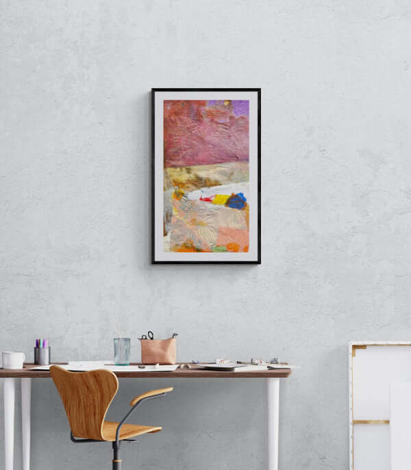 Il colore del cielo - Collage di un paesaggio colorato, caratterizzato da stratificazioni di colori vivaci e accattivanti.