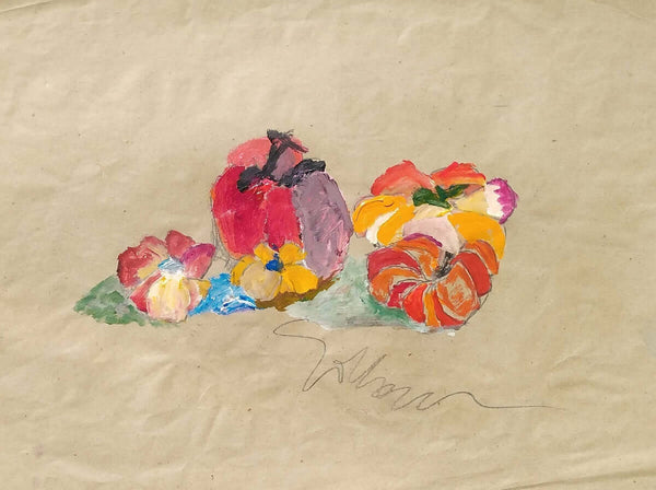 Il colore magico dei pomodori - Vista dell'opera d'arte senza cornice, certificazione inclusa.