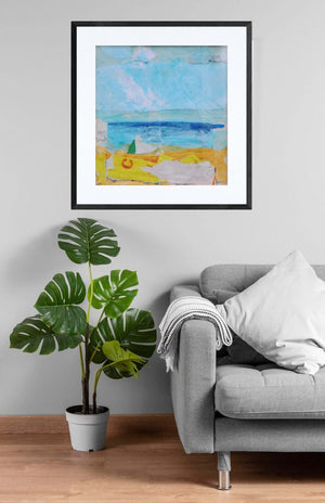 Il mare è una linea - Angolazione del quadro 'Il mare è una linea' nel ambinte domestico.