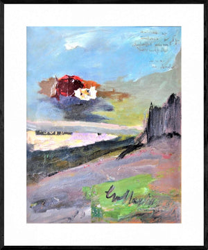 Il ricordo di una nube - Opera d'arte originale acrilico e collage su tela di Tonino Gottarelli, 50x40 cm (19,6x15,7 in).