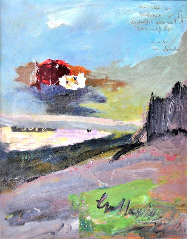 Il ricordo di una nube - Vista dell'opera d'arte senza cornice, certificazione inclusa.