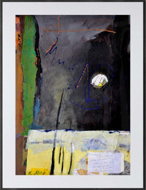 Intorno al silenzio - Opera d'arte acrilico e collage su tavola di Tonino Gottarelli, 68x49 cm (26,7x19,2 in)