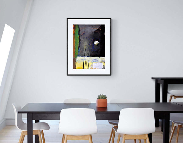 Intorno al silenzio - Vista del quadro in contesto lavorativo per idee di arredamento.