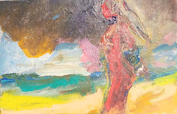 L'orizzonte sul mare - Vista dell'opera d'arte senza cornice, certificazione inclusa.