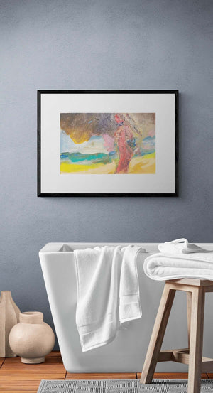 L'orizzonte sul mare - Opera d'arte ambientata in casa per ispirare l'arredamento.
