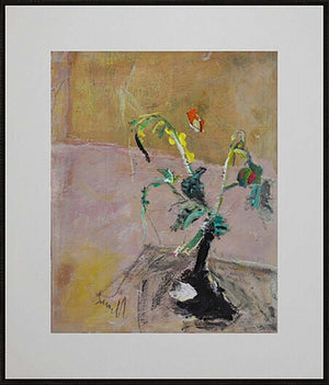 La ginestra - Opera d'arte originale acrilico e collage su cartone telato di Tonino Gottarelli, 50x40 cm (19,6x15,7 in)