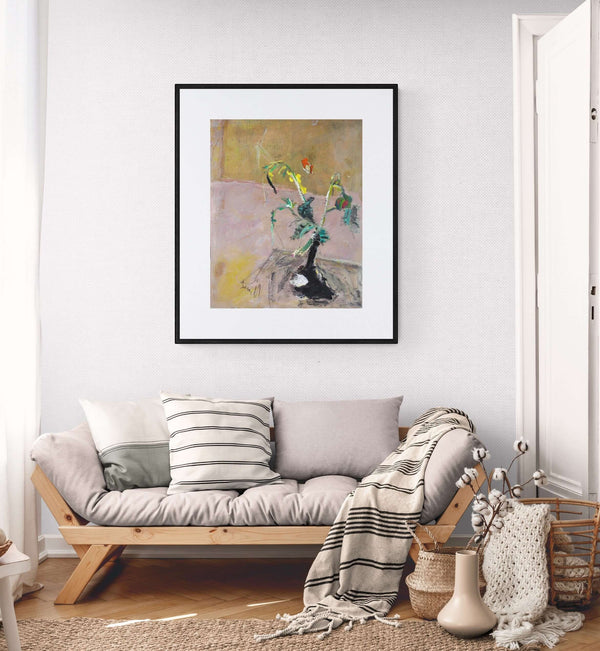 La ginestra - Opera d'arte ambientata in casa per ispirare l'arredamento.