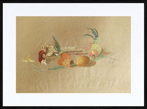 La giunchiglia - Opera d'arte originale acrilico su carta gialla di Tonino Gottarelli, 34x48 cm (13,3x18,8 in)