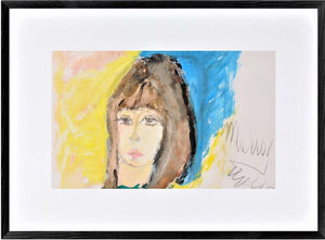 La poesia del volto - Opera d'arte originale acrilico e matita su carta Tonino Gottarelli, 28x44 cm (11,0x17,3 in)