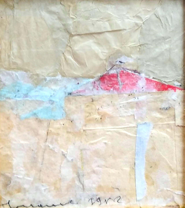 La scheggia rossa - Vista dell'opera d'arte senza cornice, certificazione inclusa.