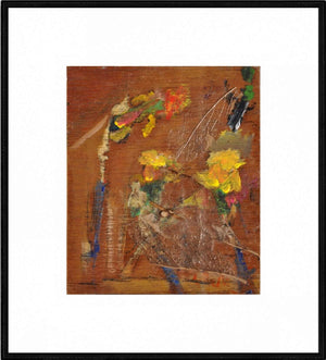 Le giunchiglie gialle - Opera d'arte originale acrilico e collage su tavola di Tonino Gottarelli, 19x16 cm (7,4x6,2 in)