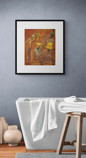 Le giunchiglie gialle - - Vista del quadro in contesto abitativo per idee di arredamento.
