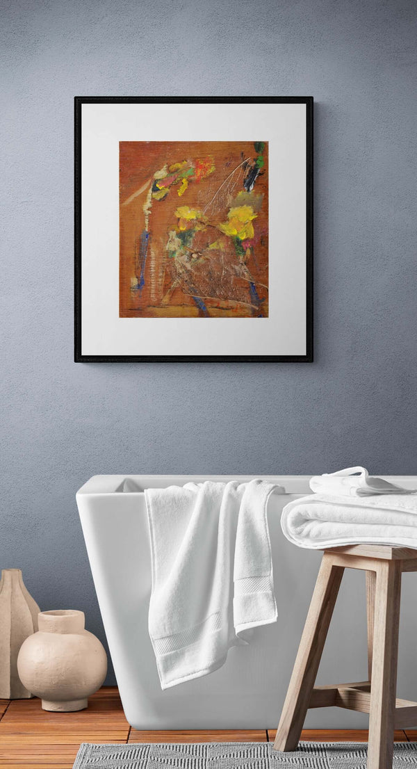 Le giunchiglie gialle - - Vista del quadro in contesto abitativo per idee di arredamento.