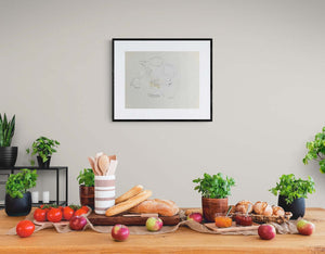 Le parvenze - Opera d’arte italiana contemporanea ambientata in cucina.