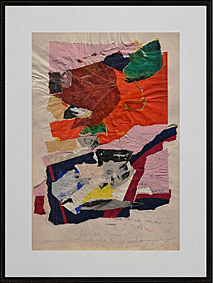 Nel luogo e nel tempo - Opera d'arte originale collage su cartoncino di Tonino Gottarelli, 32x22 cm (12,5x8,6 in)
