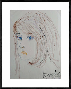 Occhi turchini - Opera d'arte originale matite colorate su carta Tonino Gottarelli, 28x20 cm (11,0x7,8 in)