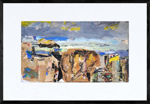 Paesaggio a collage - Opera d'arte originale acrilico e collage su tela di Tonino Gottarelli, 40x70 cm (15,7x27,5 in)