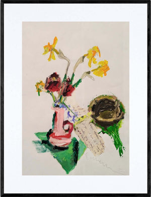 Per dosare la tenerezza - Opera d'arte originale acrilico e collage su carta di Tonino Gottarelli,  50x35 cm (19,6x13,7 in)