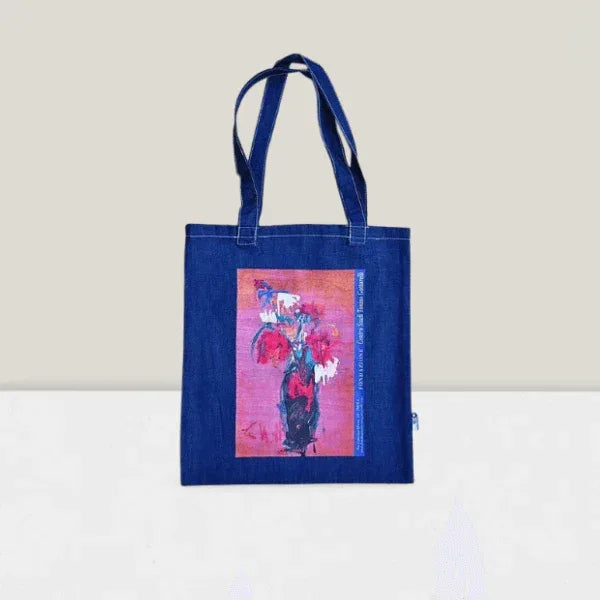 Per far divertire gli occhi - Borsa Shopping Denim Stampa Gottarelli - Fondazione Gottarelli Italian Art