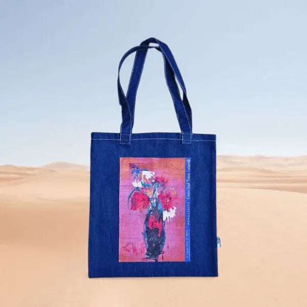 Per far divertire gli occhi - Borsa Shopping Denim Stampa Gottarelli - Fondazione Gottarelli Italian Art