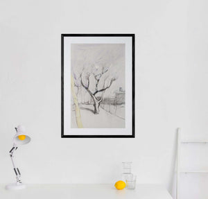 Più che un disegno - Vista del quadro in contesto abitativo per idee di decorazione.