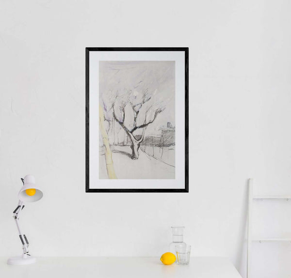 Più che un disegno - Vista del quadro in contesto abitativo per idee di decorazione.